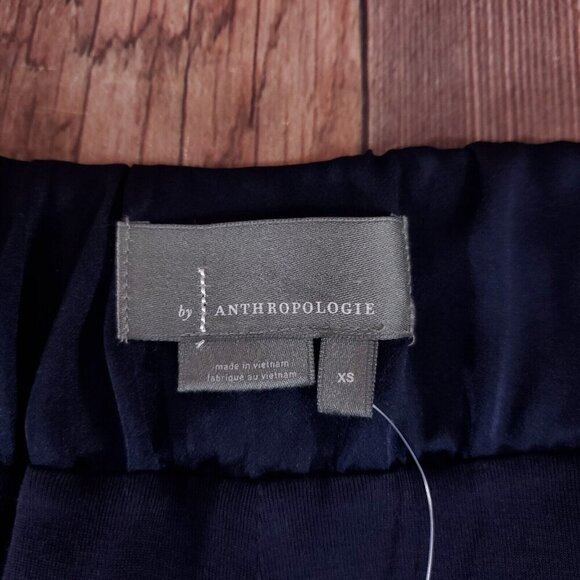 NWT Anthropologie Womens Size XS Delano Knit Wide Leg Pants Navy Blue $120 - Picture 10 of 12